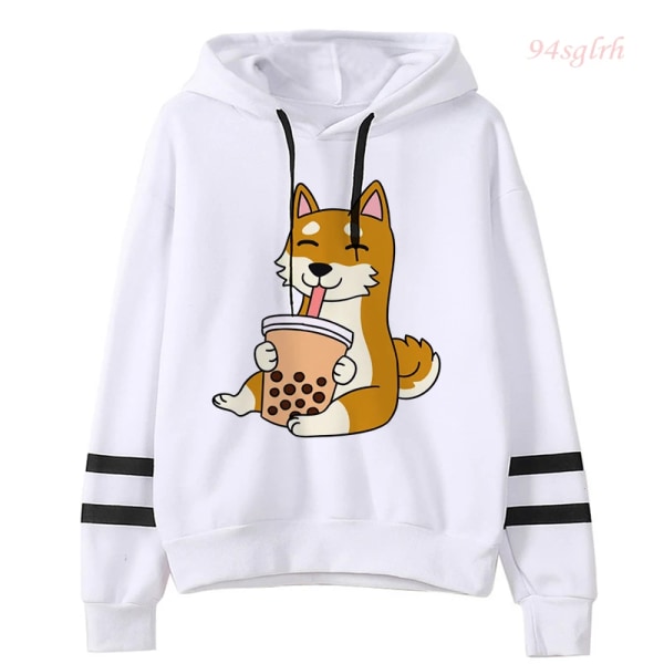 Shiba Inu Hoodie Harajuku Funny Cartoon Pullover Dam Ulzzang Söt koreansk stil Kawaii Sweatshirt Streetwear 90s Hoody Dam 794 Asian 2XL