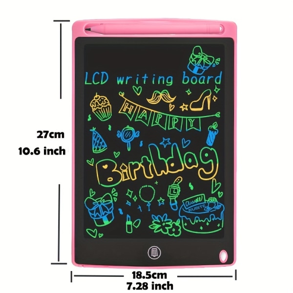 30,48 cm elektronisk ritbräda, skrivplatta för barn, färgglad skärm Doodle Board, raderbar och återanvändbar digital ritplatta, jul Light Pink-12-C