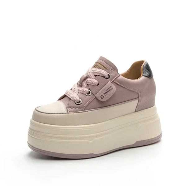 Fujin 9Cm Ko Ruskind Ægte Læder Kvinder Vulkaniserede Sko Platform Wedge Skate Ombordstigning High Brand Heels Casual Sommer Sho Er purple no plush 37