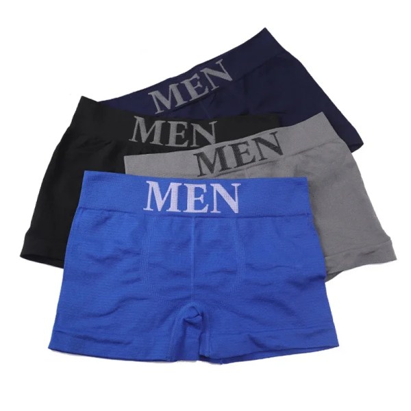 4st/lot Herrtrosor Herrunderkläder Boxers Andas Man Boxer Solid kalsonger Bekväma shorts Svart Blå Underkläder BlackBlackRedRed for 50-80kg