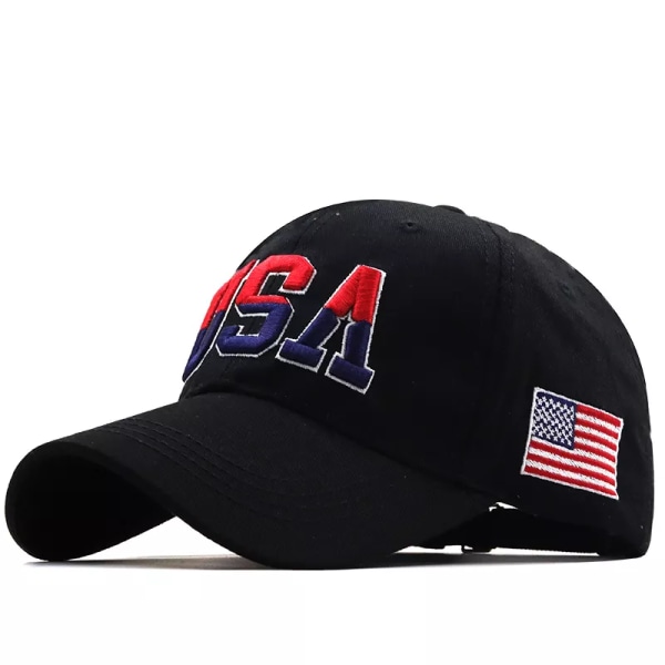 Ny USA-flagga Cap För män Kvinnor Snapback-hatt i bomull Unisex Amerika Broderi Hip Hop Kepsar Gorras Pet 04 56-61cm Adjustable