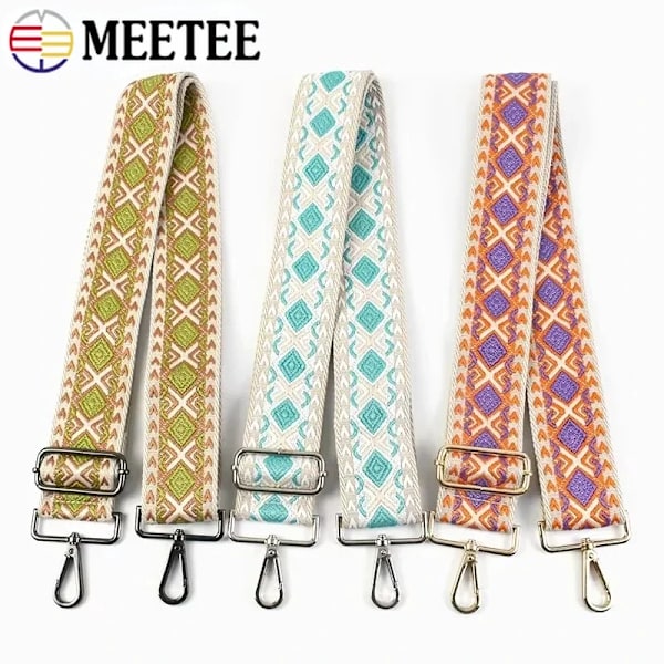 Meetee 38/50mm Jacquard Vävband för Sömnad Väska Rem Handväska Ersättningsband Bandage Bagageband Kläder Bälte DIY Tillbehör 08-38mm 1Meter