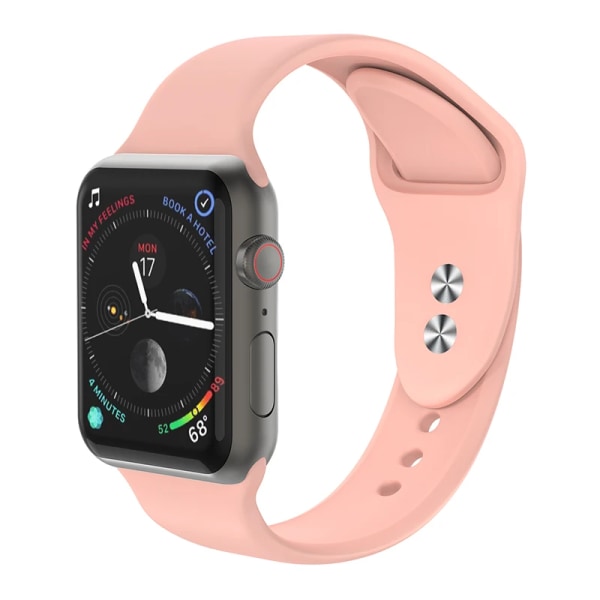 Silikonband för Apple Watch Series 3 4 5 6 SE 7 8 iWatch Armband 38mm 40mm 41mm 42mm 44mm 45mm 49mm Ultra Apple Watch Strap Light pink 49mm-42-44-45mm M-L