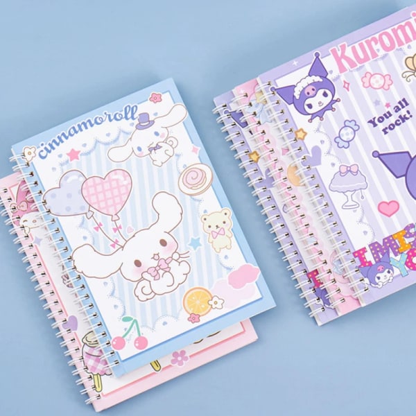 Kawaii Sanrio Kuromi Coil Notebook A5 Notebook Träningsbok Tjejer Söt brevpapper Cinnamoroll Lärande brevpapper Anteckningsblock Dagbok Cinnamon