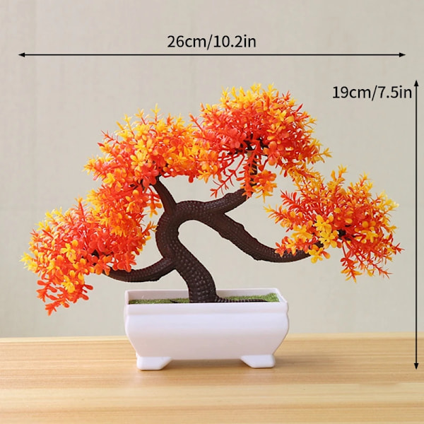 Simulerad Bonsai-träd Mini Plastkruka Konstgjorda Växter Bonsai Sakura Snöbollsträd Trädgårdsarrangemang Borddekoration D3