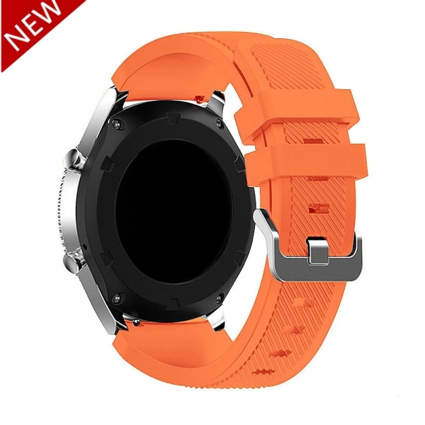 22mm silikonrem för Samsung Galaxy Watch 46mm Gear S3 Frontier Huawei watch 46mm Mjukt bekvämt armband för Amazfirt GTR Orange For Gear S3 Frontier