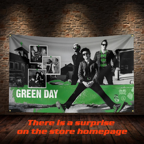 3 x 5 FT G-Green Days Flag Banner Musikplakat Eventyr Tapet Baggrund Havefest Banner Værelse Garage Stue Dekoration ZZZ1208 90 x 150cm