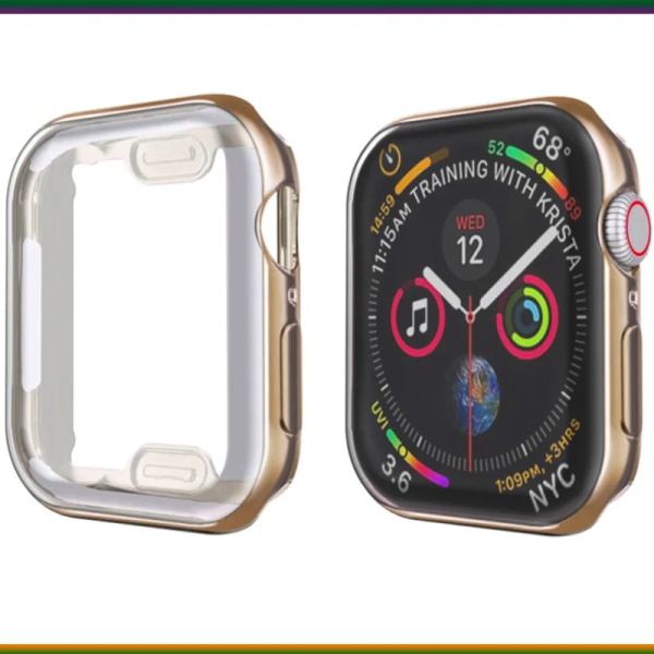 Cover watch för Apple Watch Series 8 7 6 5 case 3 2 SE Silikon genomskinligt case Skärmskydd iWatch 38 40 41MM 42 44 45MM Rose Gold 8 44mm series 654 Se