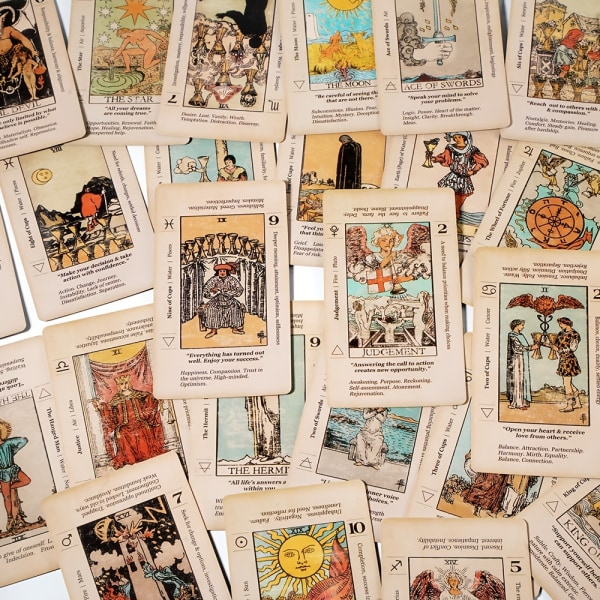 Betyder Tarotkort för nybörjare Tarot, Nyckelord Antiqued Tarot Deck, 78 kort Spådomsspel Spådomsverktyg
