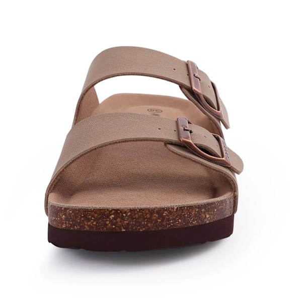 Litfun Kvindernes Fodseng Slides Sandaler Klassiske Sommer Strand Tøfler Til Mænd Slip-On Korksandaler Med Justerbar Spænde 200 242 Cow Suede-AT4 36