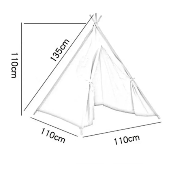 Kids Teepee Tält Med Carry Case, Vikbart Spel Tält För Barn Eller Tjockare Kostym För Inomhus Och Utomhus Spel För Flickor Eller Pojkar Gåva 1024J 1.35M TENT