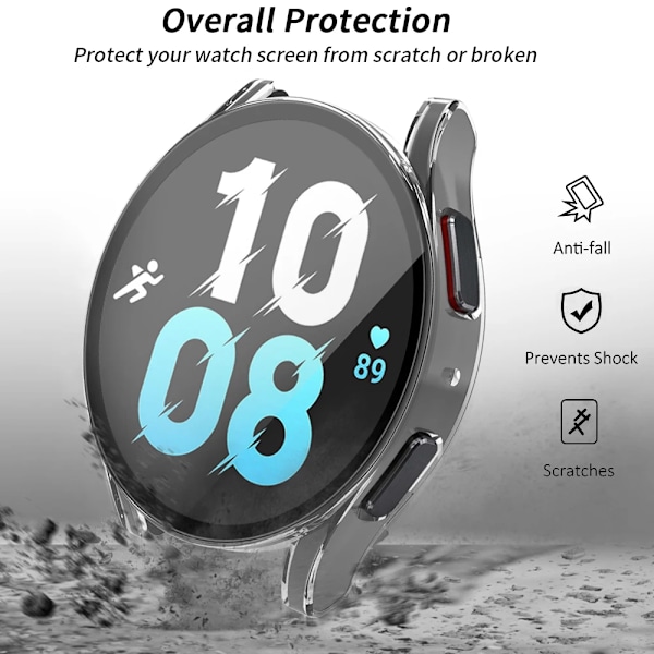 Cover Band til Samsung Galaxy Watch 4/5/6 40Mm 44Mm Silikone Rem Skærmbeskyttelse Skærmbeskyttelse til Samsung Watch 6 Classic 43Mm 47M Sand Powder Galaxy Watch 6 40mm