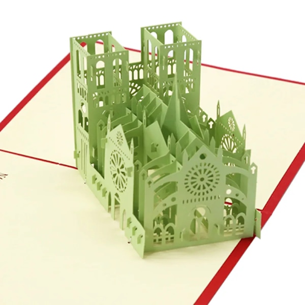 3D Pop Up Fødselsdagskort Laser Skåret Invitationer Kort Verdensarkitektur Visitkort Dreng Gaver Hilsenskort Turist Postkort Notre Dame de Paris2