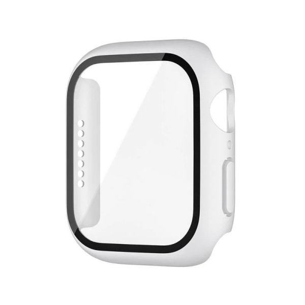 Härdat cover för Apple Watch Case 45mm 41mm 44mm 40mm 42mm Skärmskydd för iWatch Tillbehör serie 9 4 5 6 SE 7 8 White Series 3 2 1 42mm