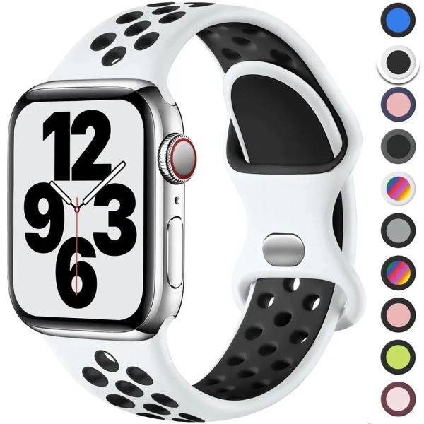 Rem för Apple Watch Band 49mm 44mm 45mm 42mm 41mm 38mm 40mm correa Silikon sport armband iwatch 8 SE 7 6 5 Ultra 49mm Black Blue 42 44 45 49mm