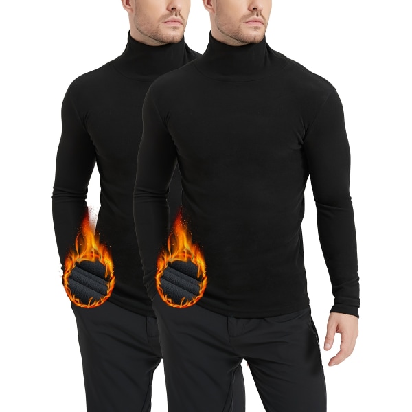2st turtleneck fleecetröjor för män, varma thermal sportkompression thermal toppar för vintern Mixed Colors XL(52)