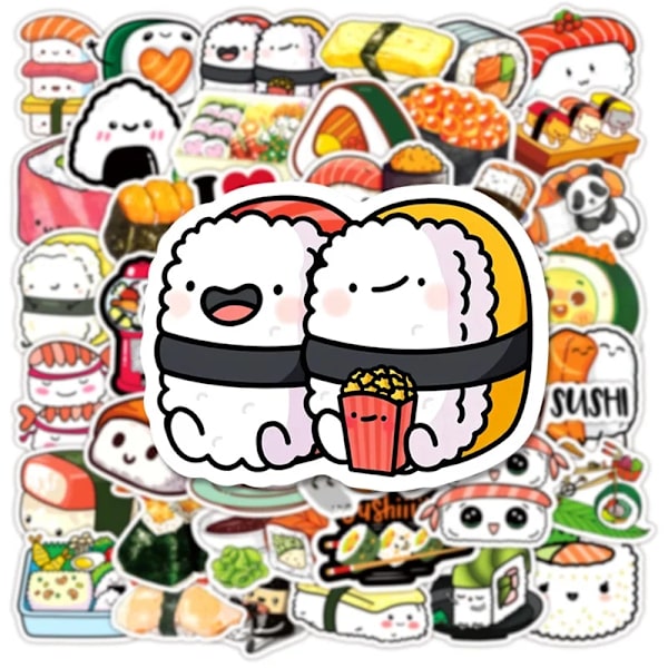 10/30/50Pcs Söt Tecknad Sushi Pvc Sticker Estetisk Sticky Dekoration Scrapbooking Koreanska Papperskolan Leverantören För Barn 30PCS