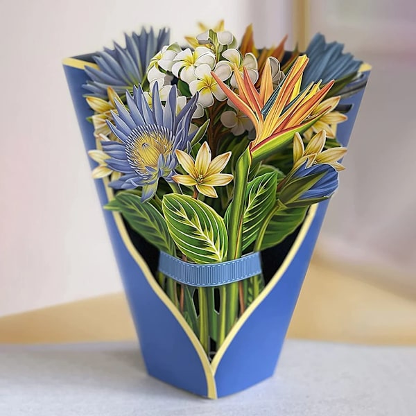 3D Pop Up Blomster Hilsen Kort til Mors Dag Papir Up Blomsterbuket Hilsen Kort Kreative Postkort Gaver til Fødselsdag Påske Dahlia 2