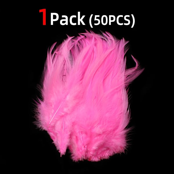 50 STK/Pakke Farvede Hanekam Hackle Fluer Bindende Hanekam Schlappen Fjer til Ørred Laks Bas Havvand Streamer Fluer 50PCS Pack Rose