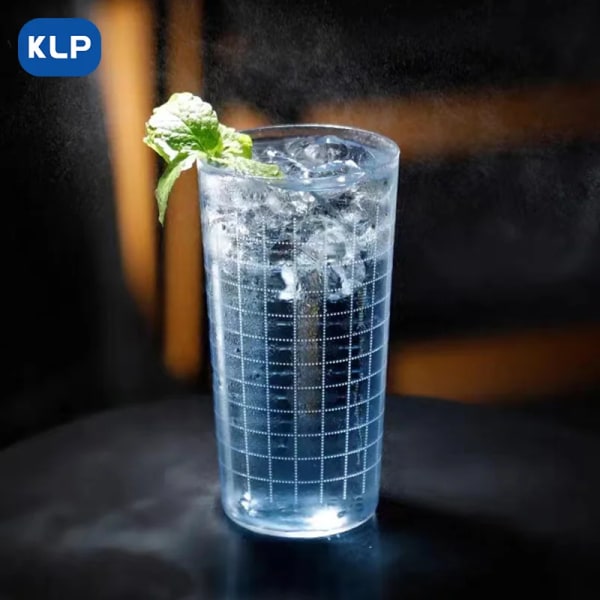 KLP 1 st blyfritt glasgraverat ultratunt lutande collins-kopp, enkel och klassisk stil, lämplig för dryck, drycker, B 07 301-400ml