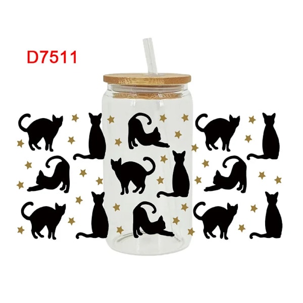 Panda Hund Mamma Bara En Tjej Som Älskar Hästar Mönster 3D Uv Dtf Libbey Cup Wrap Klistermärken Överföring För Glas 16Oz D7510 D7511 23cmX11cm