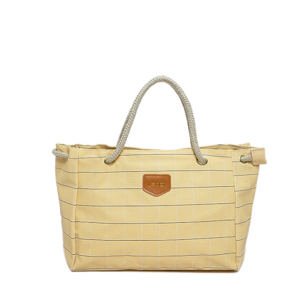 Sød Fashion Plaid Stor Kapacitet Skuldertaske Tote Taske 2024 Populær Niche Ins All-Matching Koreansk Kvinde Taske Yellow Strap Pendant