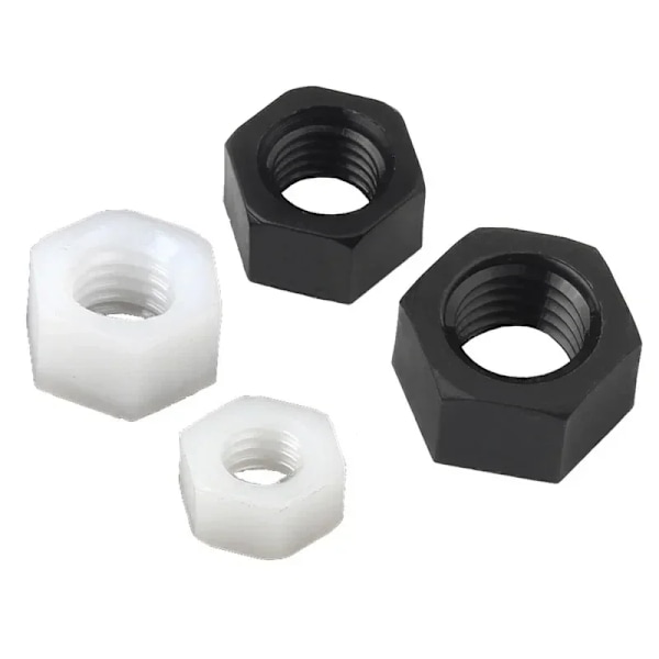 M2 M2.5 M3 M4 Vita Svart Phillips Maskinskruv Metrisk Tråd Nylon Pan Rund Huvud Kors Plast Bult Mutter Set Sortiment Kit Black M2.5