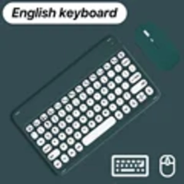 Langaton näppäimistö Apple Xiaomi Huawei Samsung Bluetooth-hiirelle Ios Android Windows -järjestelmälle Pyöreät näppäinhatut Suuret akut English set