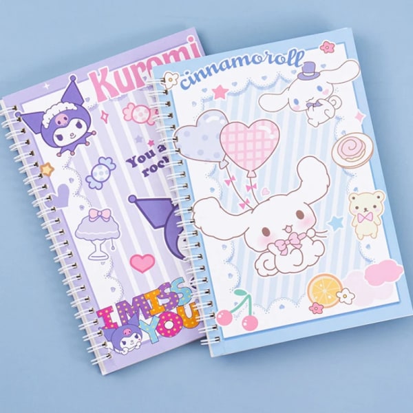 Kawaii Sanrio Kuromi Coil Notebook A5 Notebook Träningsbok Tjejer Söt brevpapper Cinnamoroll Lärande brevpapper Anteckningsblock Dagbok Cinnamon