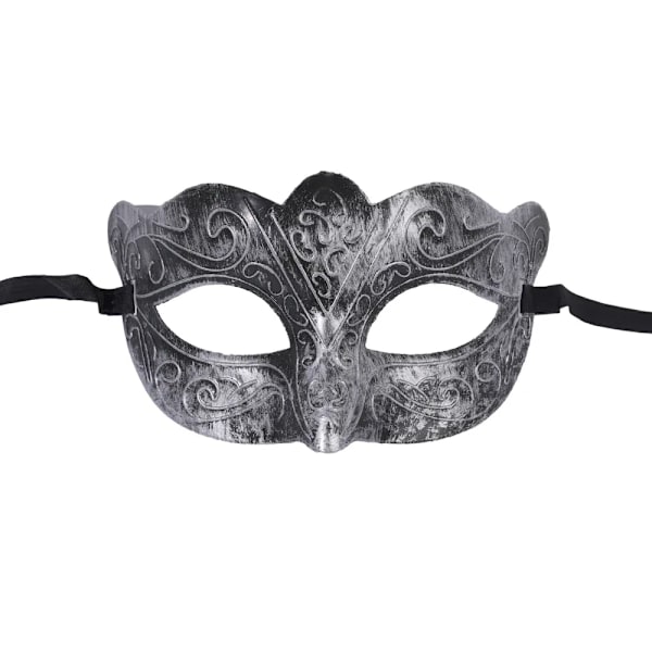 Retro Halloween-mask Antik Silver Guld Halv Ansiktsmask För Kvinnor Män Karneval Klänning Masque Ball Kostym Party Rekvisita Cosplay Cosplay Cosplaye Style 01 sliver