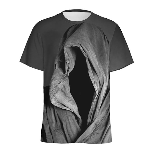 Halloween Ghost 3D Painettu T-paita Miehille Naisille Piirretty Kuvio T-paita Topit Löysät Lyhyet Hihat Lapset Pyöreä Kaula Tee-paidat Tshirt-ZXA52717 130 (Kids)