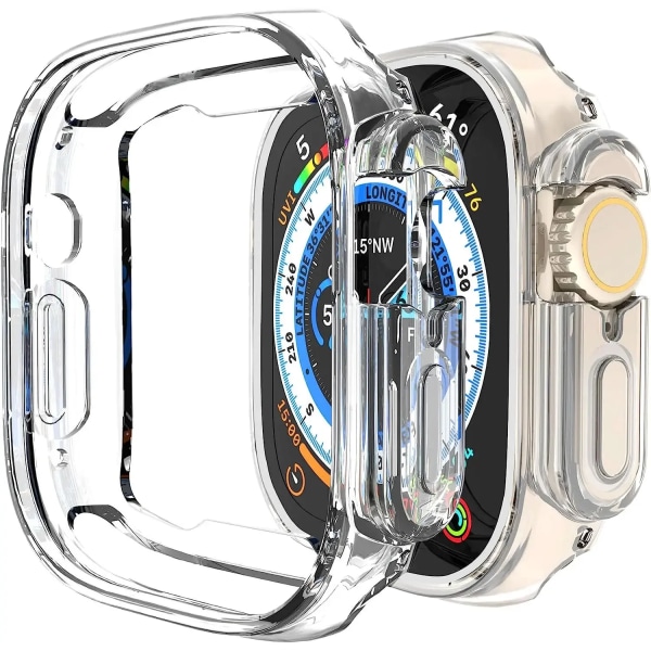 TPU Case Cover för Apple Watch Ultra 49mm Bumper NO Skärmskydd Skyddande reptålig ram för iWatch 8 45mm 41mm Clear series 8 45mm