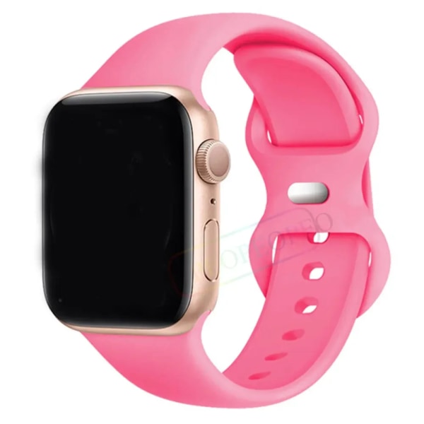 Silikonrem för Apple Watch Band 44mm 40mm 45mm 42-38-41mm original 1:1 armband iwatch series 8 7 se 3 4 5 6 9 ultra 2 49mm 29 light pink 49mm-42-44-45mm M-L