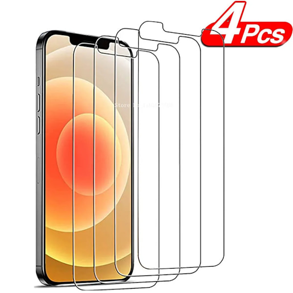 4Pcs Anti-Bränst Skyddsglas För Iphone 14 15 Plus 12 13 Mini Skärmskydd För Iphone 15 14 11 12 13 Pro Xr Xs Max For iPhone XS X 4 Piece