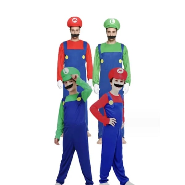 Anime Odyssey Super Bröder Luigi Cosplay Kostym Marios Vuxna Barn Hopsuits Skägg Hatt Inställt Halloween Kostyme 5 M