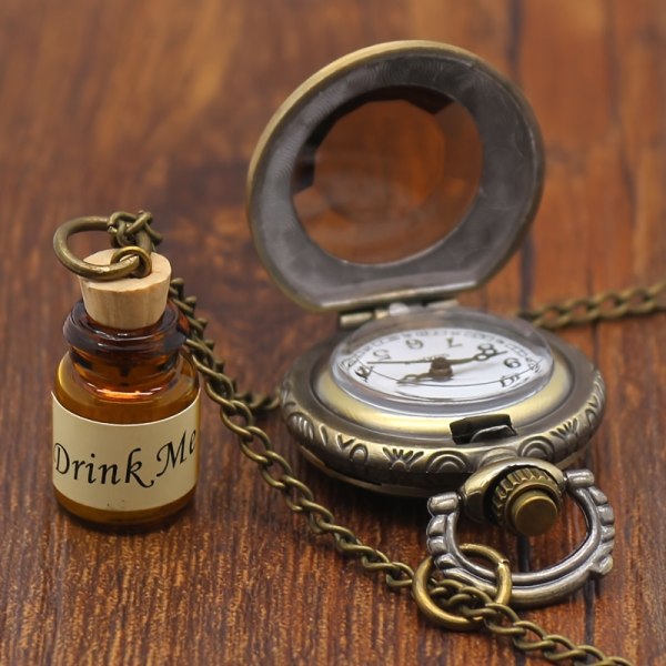 Drift Bottle watch kvarts fickur Vintage rostfritt stål halsband Watch Souvenirpresent för kvinnor män Copper