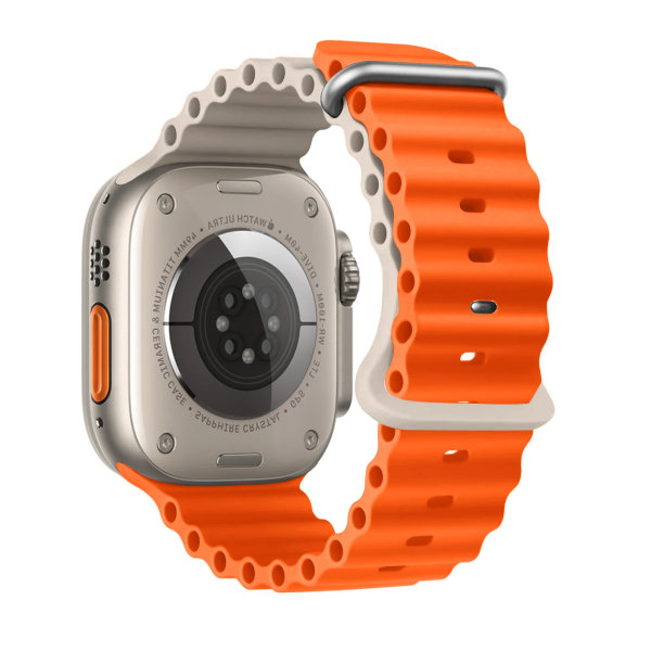 Ocean rem För Apple Watch Ultra 2 band 49mm 45mm 44mm 40mm 41mm 42mm 49 mm silikon correa armband iWatch serie 9 7 6 3 se 8 Star orange 42mm 44mm 45mm 49mm