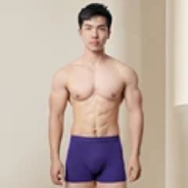 1. Mænds Underbukser Flad Vinkel Underbukser Herrebukser Åndbar Stor Størrelse Hane Underbukser Modal Sporløs Underprogram: blue 5XL (80-87kg)