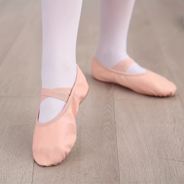 Bekväma och slitstarka balettskor för flickor - Perfekt för dans och yoga - Design med delad sula med knytfri stängning - Finns i Toddler pink CN31(EU30.5-31)