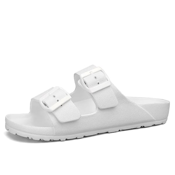 Sommar Justerbara Mjuk Slid Tofflor För Män Flat Eva Tofflor Lättvikt Anti Slip Tofflor Storlek 36-46 47 48 Dropshipp Av White 44