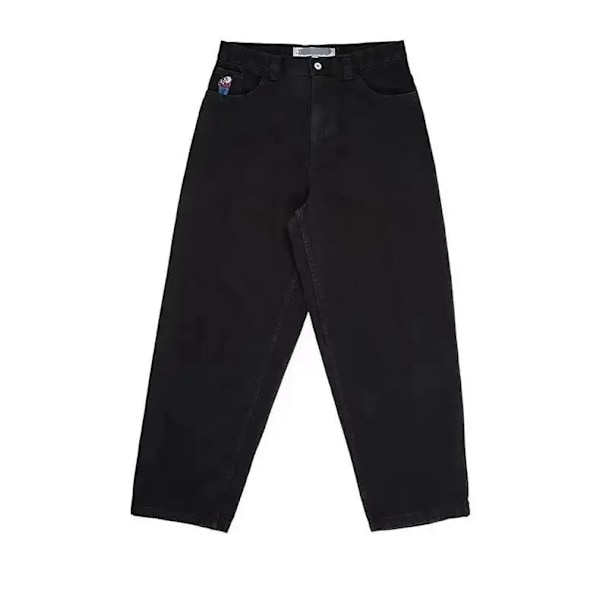 Y2k Stor Pojke Jeans För Män Streetwear Baggy Jeans Broderi Denim Fritid Enkel Dime Byxor Kvinnor Jeans Mujer Hot Trafik Jean 08 Model BLACK S