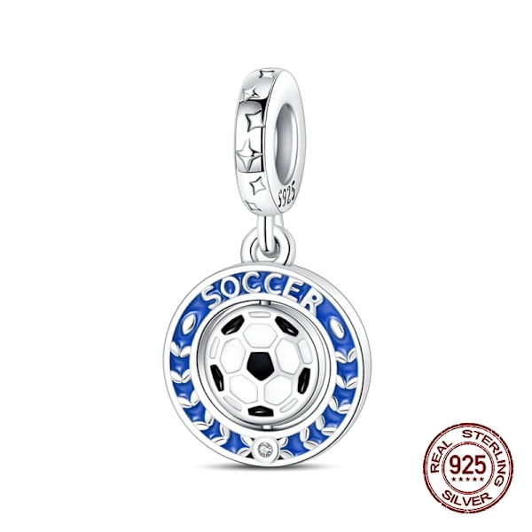 Sport Series Charm Smycken Fotboll Pärlor 100% 925 Sterling Silver Hängande Fit Pandora 925 Original Armband Diy Gåva PAC1125