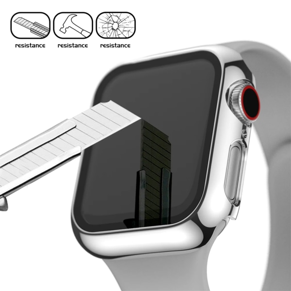 Glas+ case cover för Apple Watch Case Series 8/7 41 mm 45 mm iWatch 321 42 mm 38 mm Apple Watch SE654 44 mm 40 mm case Clear Apple Ultra 49mm