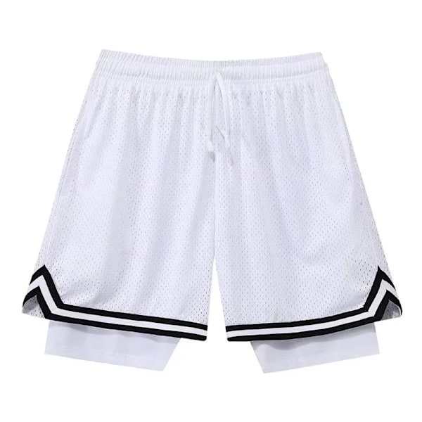 Väärät Kaksi Koripalloshorts Löysät Amerikkalaiset Anti-Valo Miehet Naiset Pallohousut Kesälaadun Harjoittelu Juoksu Urheilu Viiden Pisteen Housut 310 white XL