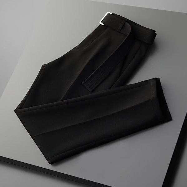 Is Silk Beskärda Byxor Vår Fritid Mäns Trendig Ankel Längd Byxor Kostym Rak 2023 Ny Sommar Dräkt Byxor Kläder För Män Light Gray 29