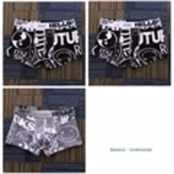 Män Underkläder Boxershorts Bomull Man Trosor Man Boxers Andningsbara Bekvämliga Män Tryckta Underkläder Sexy Quicas Cale Zoncillos 3pcsQ XXL 70-80KG