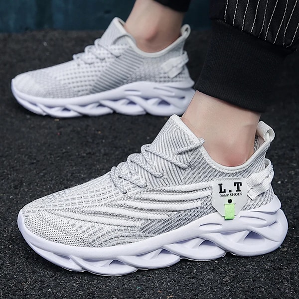 Vanmie Mesh Sneakers Sko Mænd Sommer Åndbar Sport Løbesko Til Mænd Blødt Letvægt Mand Casual Sneaker Sommeren GRAY 41