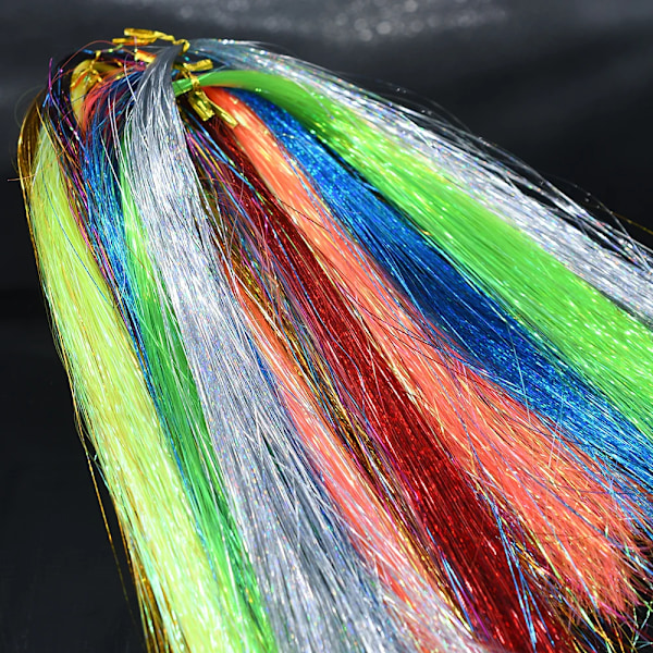 MNFT 3 poser Tinsel Fly Binding Material 9 farver Crystal Flash Holografisk Ripple Flashabou Fluer Fiske Lokkemad Red