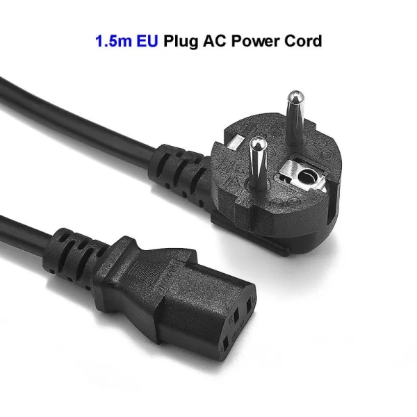 Universal EU- power IEC C13 EU-kontaktanslutning AC-adapter Power för PC Datorskärm Skrivare 1.5m