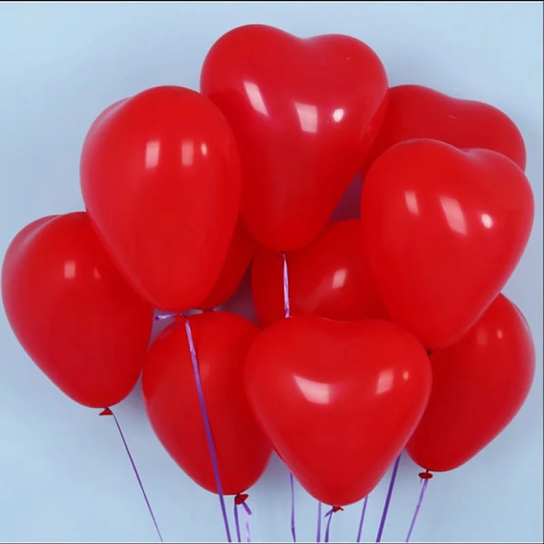 10/20/30 stk 10 tommer hvidt rødt hjerteformet latex ballon fødselsdagsfest dekoration kærlighed ballon valentins baby shower glo boo red 10pcs